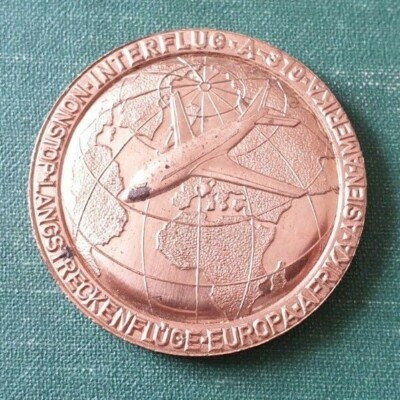 DDR Medaille Plakette - Interflug Berlin Toulouse Evendale