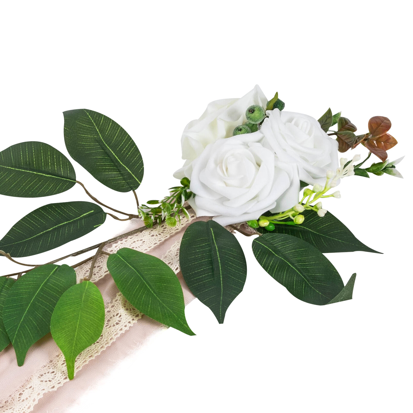 10PCS Pew Flowers Artificial Flowers & Ribbons for Church Chair