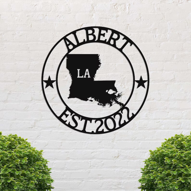 Wall Art Home Decor Metal Acrylic 3D Silhouette Poster USA Louisiana Custom