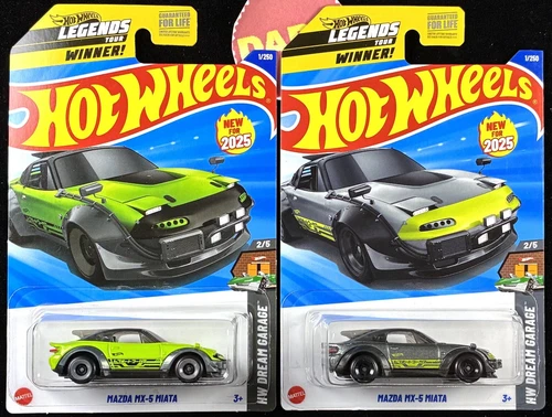 2025 LEGENDS Tour #1 HOT WHEELS Mazda MX-5 Miata Chimera Cyberpunk Silver, Green