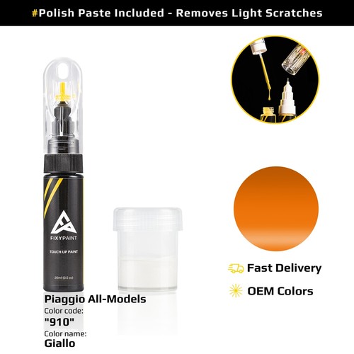 Touch up Paint for Piaggio Code: 910 Giallo OEM Exact Color Match - Picture 9 of 10