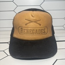 Renegades Leather Made In USA Vintage Trucker Hat Corduroy Bill Cap Guns