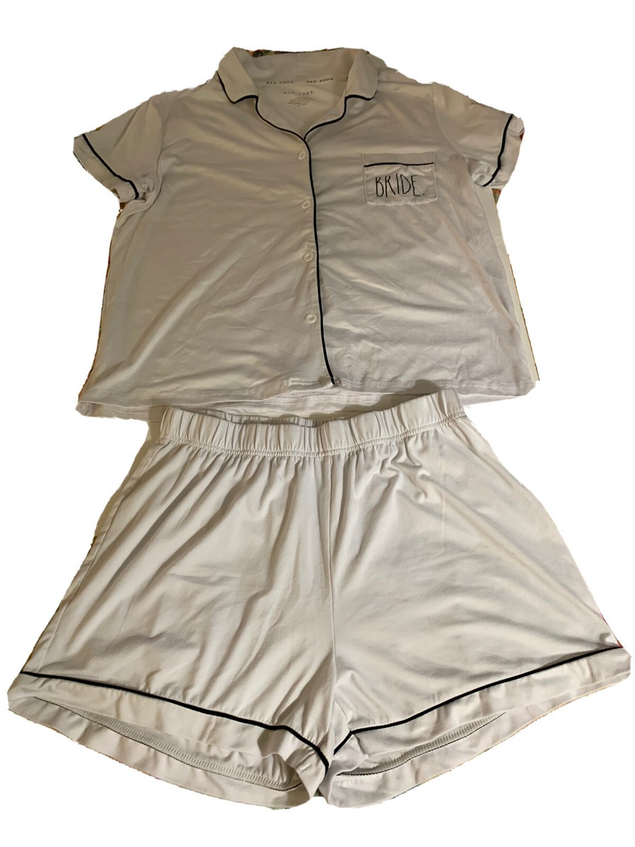 Rae Dunn Women's Sleepwear Set - Short Sleeve Top & Drawstring Shorts, Soft Loungewear, Inspirational Graphics