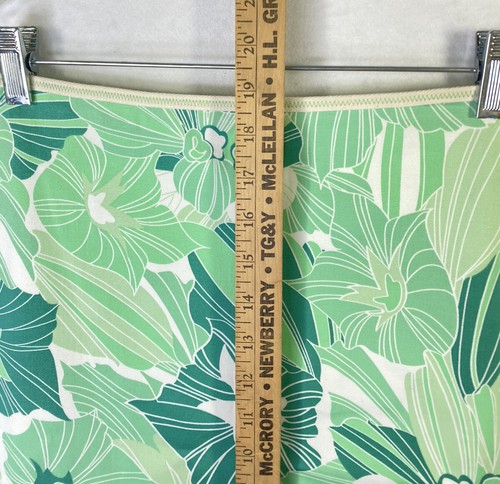 GIANNI BINI Above Knee Pencil Skirt Size 4 Green & White Floral Side Zip - Picture 7 of 10