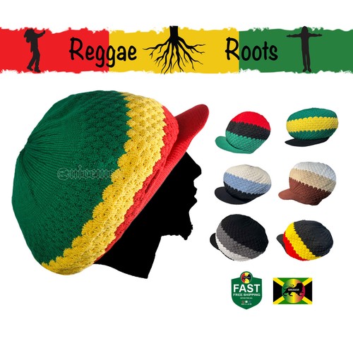 Rasta Dreadlocks Hat Set, Rasta Wig, Rasta Dreadlocks, Reggae Braid Cap with Yellow Glasses, Necklace, Bracelet, Ideal for Carnival, Role Play and Halloween