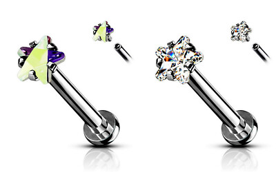 Lippenpiercing Labret Madonna Monroe Cartilage Tragus Piercing Kristall Stern