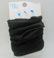 Time & Tru Women's Head Wrap Multifunctional 2 Pack Face Covering Black New