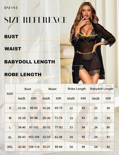 Lingerie Donna Sexy Babydoll in Pizzo Camicia Da Notte Set Di Pigiama Completo I - Foto 5 di 12