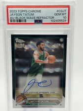 PSA 10! 2023 TOPPS CHROME JAYSON TATUM  AUTO BLACK GOLD WAVE REFRACTOR 6/10 SSP