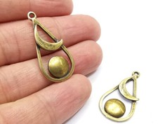 2 Pcs Drop Crescent Full Moon Charms Sky Pendant Antique Bronze Plated Charms