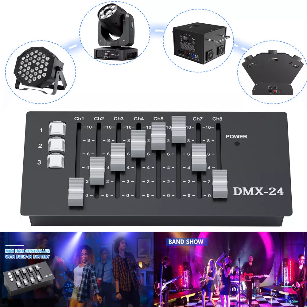 Mini DMX Controller DMX Lighting Controller Stage 24CH MIDI Operator 192 Channel