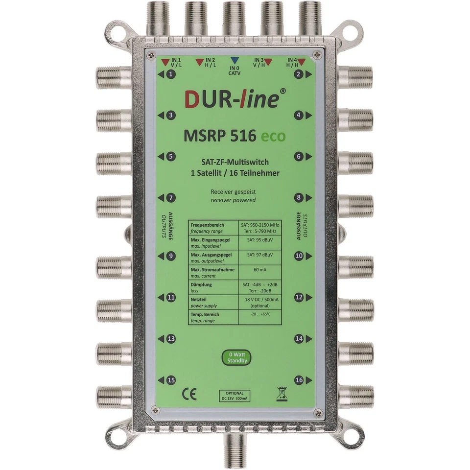 DUR-line 5/16 ECO Multischalter 1 SAT 16 Teilnehmer + Blue ECO Quattro LNB - Bild 2 von 4