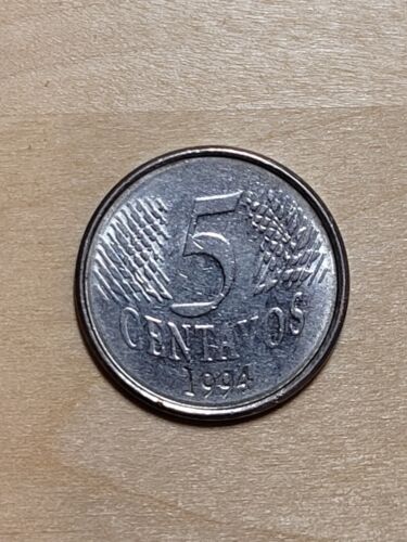 Brazil 5 centavos coin, 1994. KM# 632, stainless steel. Effigy of the Republic.