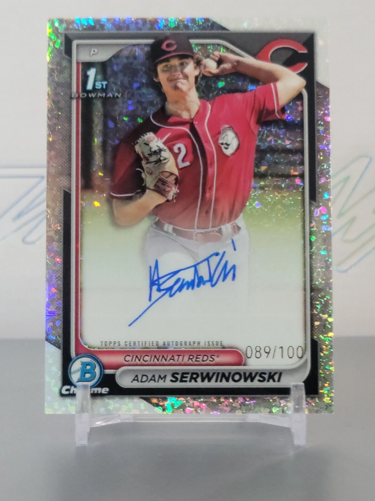 2024 Bowman Chrome Adam Serwinowski 1st Bowman Mini Diamond Refractor Auto #/100