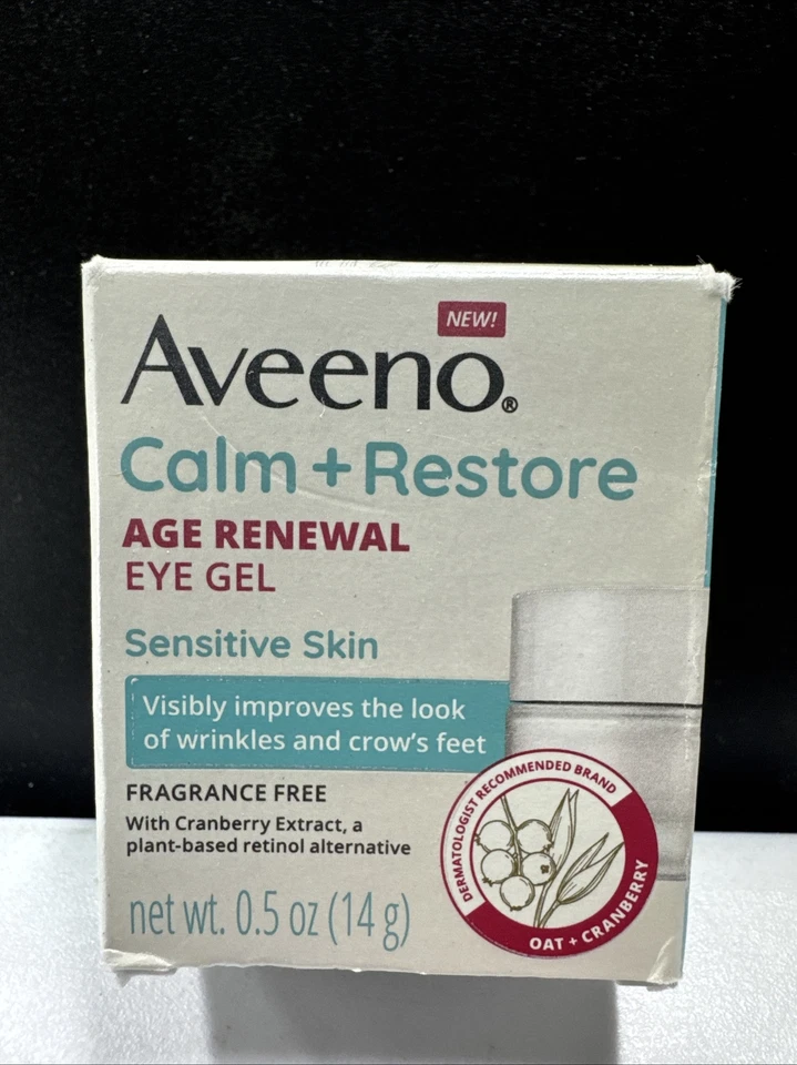 (2x) Gel de ojos Aveeno Calm+Restore Age Renewal (0,5 floz/14 g cada uno) *Piel sensible Foto 2 de 4