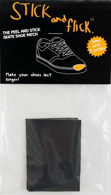 Stick and Flick Patches - Black - Leather - Skate Shoe Repair Stick & Flick 