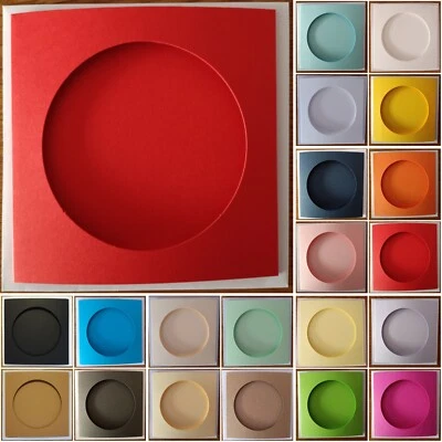 Circle Aperture Square Tri-Fold 4.8" 12cm Card Blanks Colour 5 Pack Cross Stitch