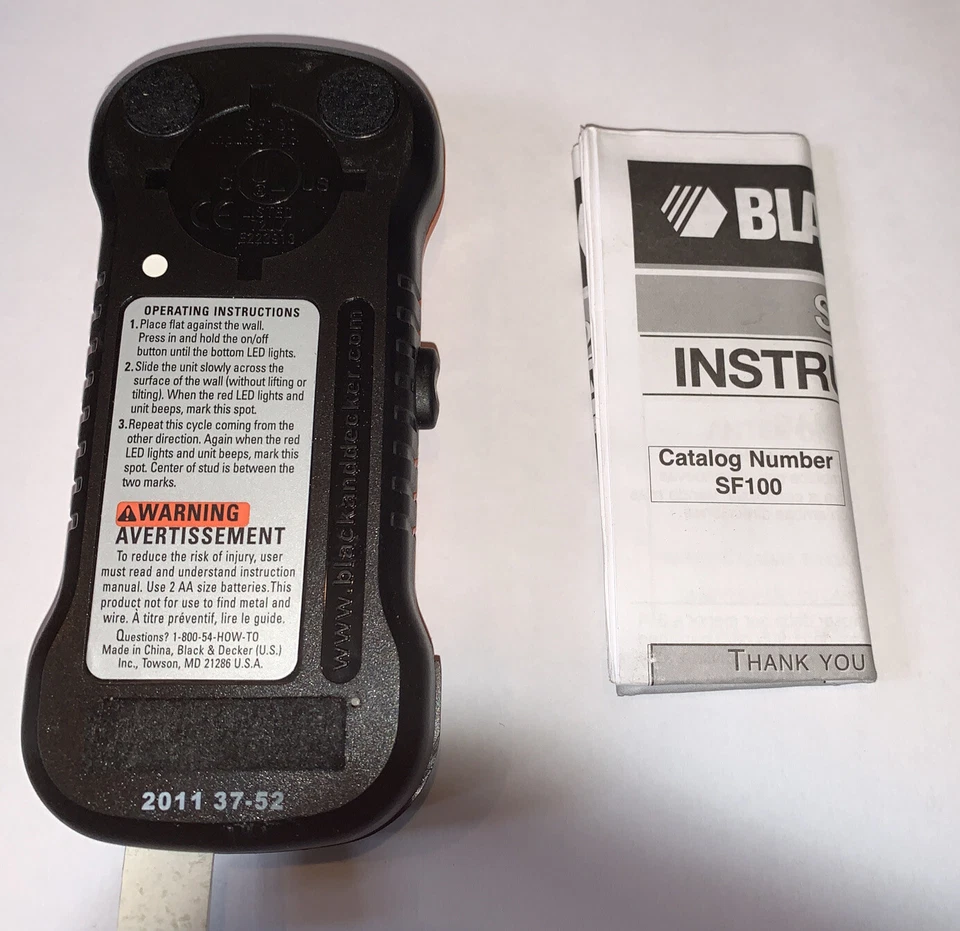 Black and Decker SF100 Stud & Metal Sensor Finder LED Indicators - Image 2 of 2