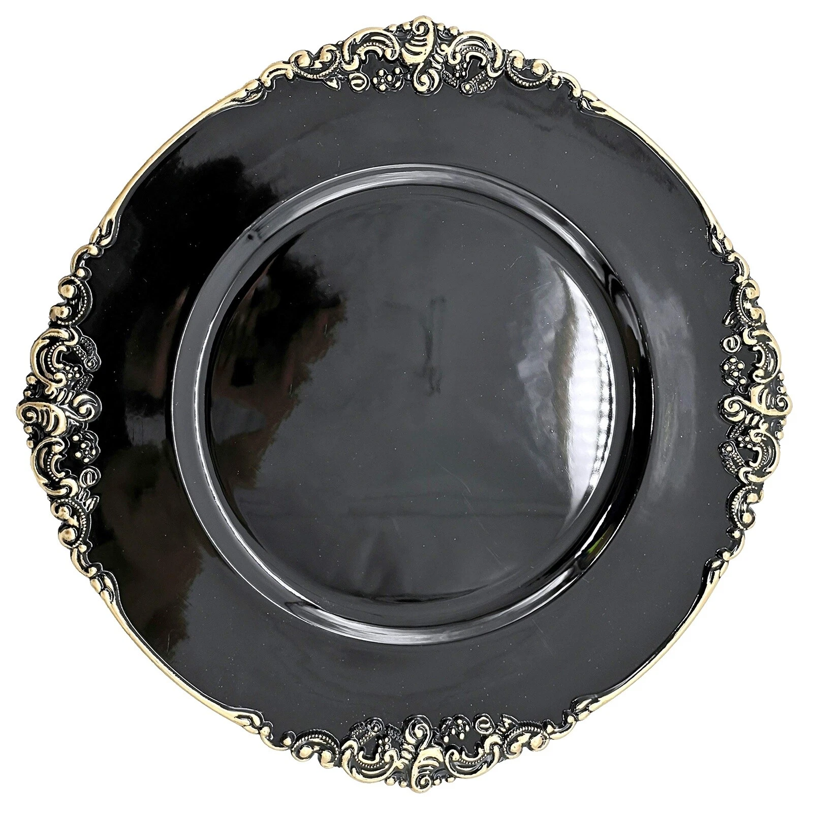 Black Floral Dinnerware Plates