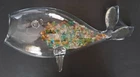 MCM Blenko like Art Glass Hand Blown Fish Vase Bowl Terrarium Large 20” X 9.5" T