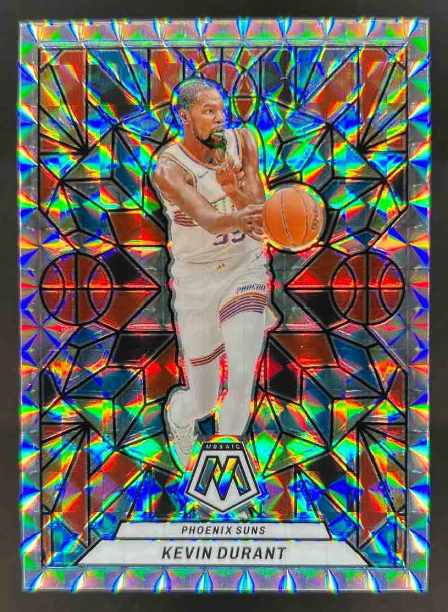 2023-24 Mosaic Kevin Durant Stained Glass Prizm SP #19 Suns