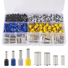 Wire Ferrules Kits Silver Plated Copper Crimp Terminal Connector 8 Sizes AWG ...