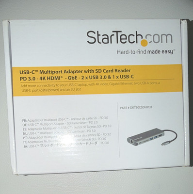 StarTech.com USB-C Multiport Adapter HDMI GbE USB 3.0 SD USB-C Gray DKT30CSDHPD3