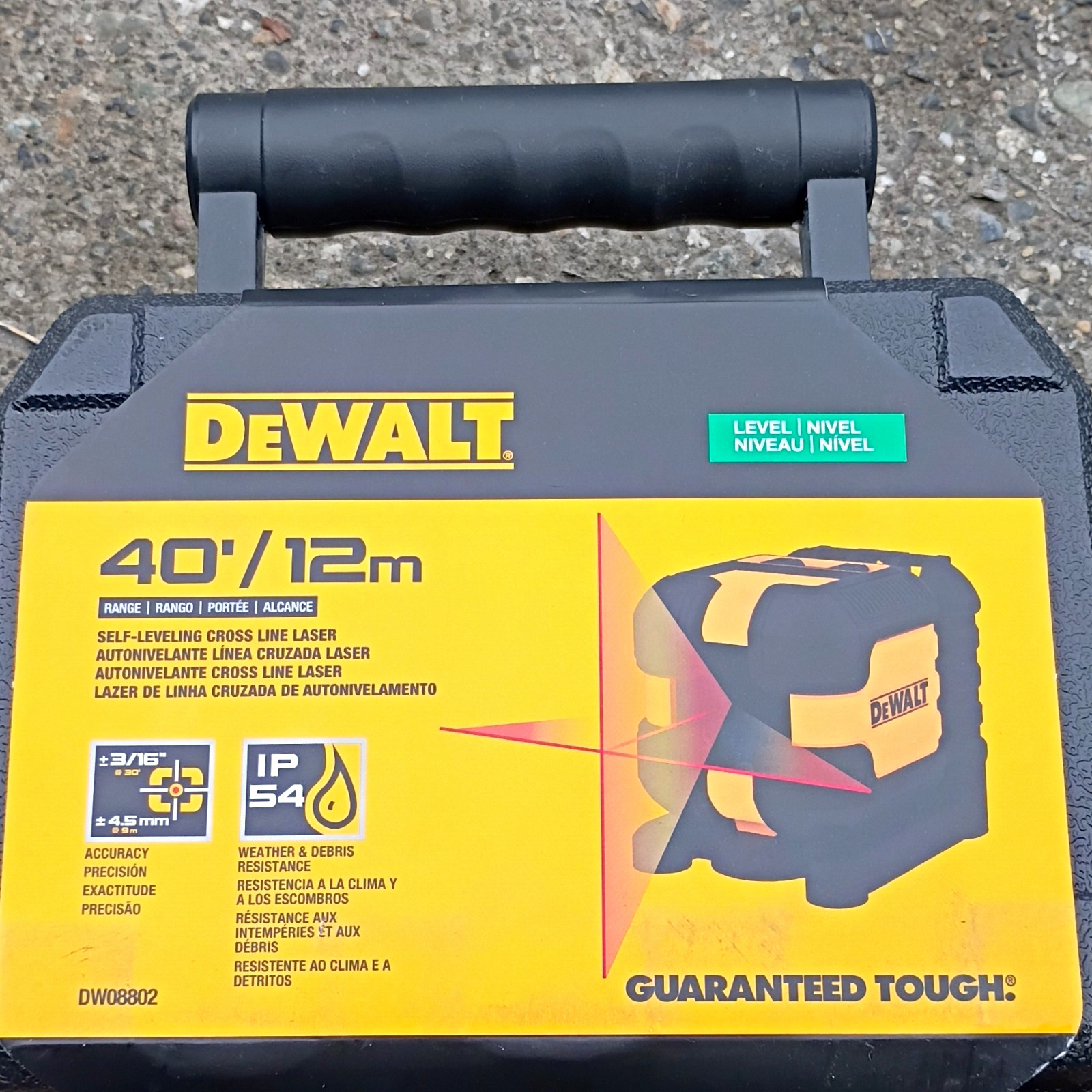 DeWalt self leveling cross line laser
