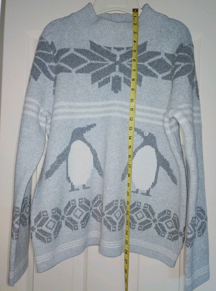 Suéter grande Bass para mujer gris pingüino tejido pesado suave bonito  Foto 3 de 4