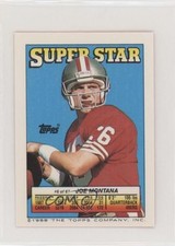 1988 Super Star Sticker Back Cards Joe Montana Jeff Smith Earnest Byner HOF 01v6