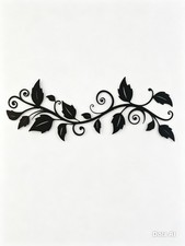 Metal Leaf & Swirl Branch Wall Art | Scroll Vine | Modern Rustic Home Decoration