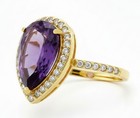 GENUINE 3.27 Cts AMETHYST & LAB WHITE SAPPHIRES RING .925 Silver - New with Tags — photo 5