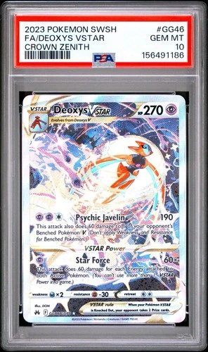PSA 10 - Pokémon TCG Deoxys VSTAR GG46/GG70 Crown Zenith Card