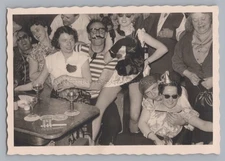 Wet Cheerful Company Man Grabs Woman By Breast And Grandmother Watching