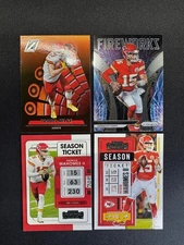(4) Patrick Mahomes II Travis Kelce Zenith Prizm Fireworks Season Ticket Chiefs