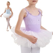 Girls Ballet Stage Performance Leotard Dance Outfit Dancing Skirted Festival