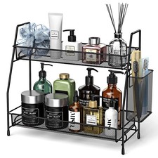 Bathroom Organizer Countertop, Spice Rack Organizer for Cabinet,Black