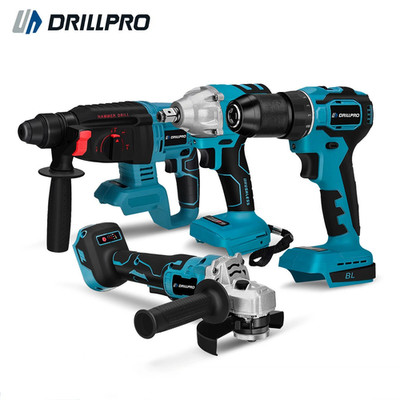 Drillpro Bürstenloser Akku-Elektrowerkzeugsatz 7 tlg. m.Koffer
