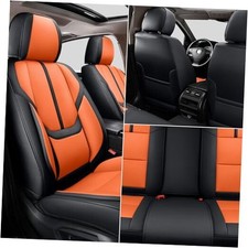 Auto Car Seat Covers Accessories Full Set FullSet without Headrest Black Orange