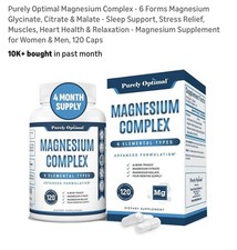 Magnesium Complex Supplement -for Sleep, Leg Cramps, Muscle, Heart 30/60/120ct