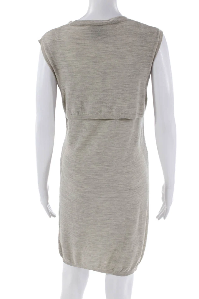 Vestido suéter 3.1 Phillip Lim para mujer sin mangas con cinturón beige talla pequeña Foto 3 de 4