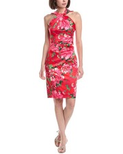 Eliza J Twist Neck Tucked Waist Sheath Dress Women's