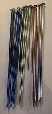 Lot of 14 Vintage Boye, Bates, Sears, & Unbranded  Aluminum Knitting Needles