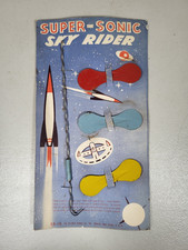 Vintage 1950's Kirchof Patented Super Sonic Sky Rider Tin Toy with Card