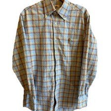 Lacoste Mens Plaid Long Sleeve Button Down Shirt Sz 38 Alligator Logo Preppy S