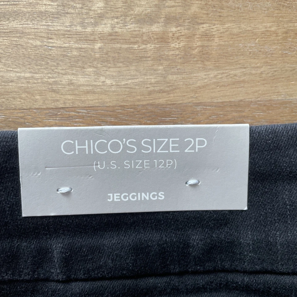 NWT Chicos Jeggings Womens Size 12P US (2P Chicos) Black Pull On Ankle Skinny - Image 3 of 4
