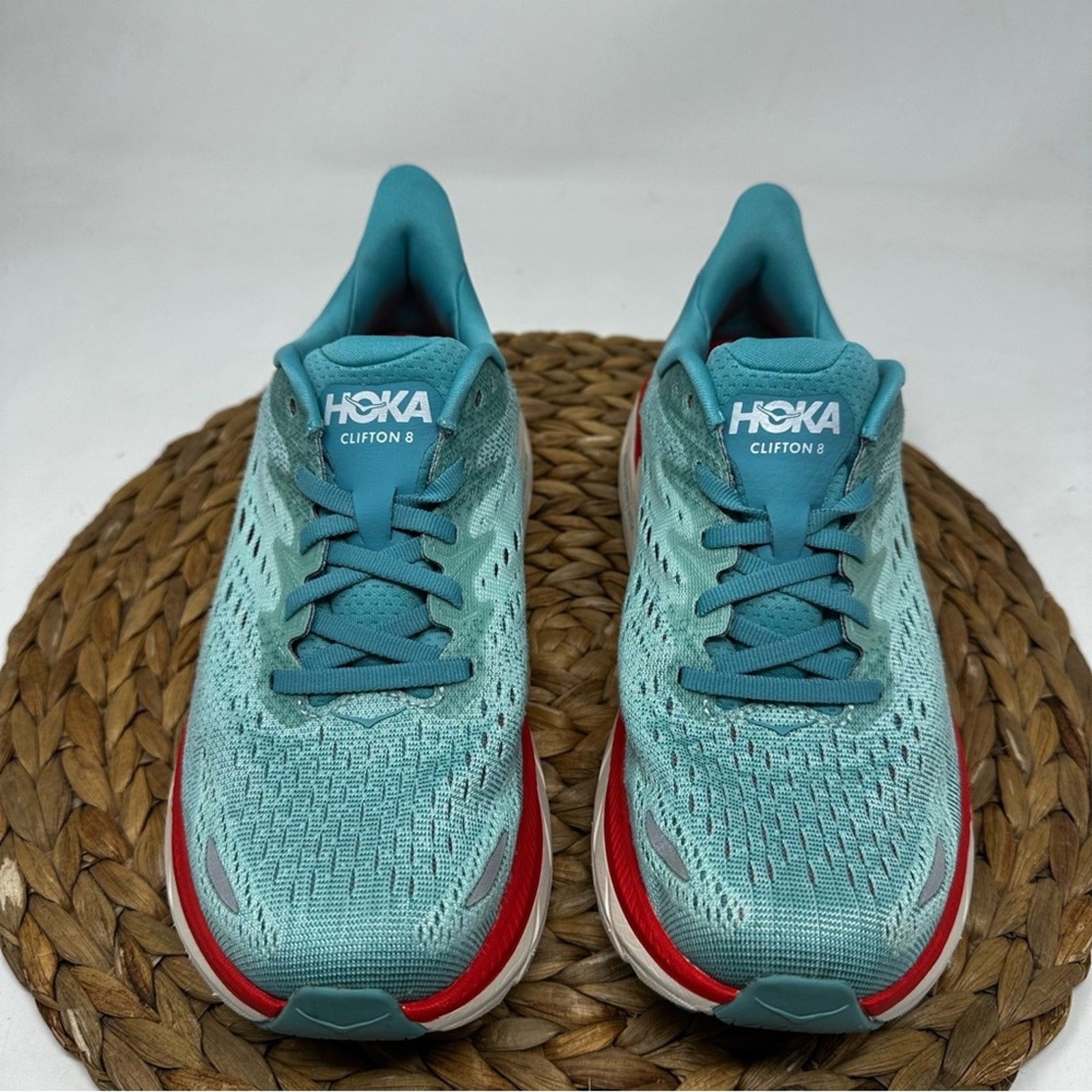 HOKA ONE Clifton 8 Running Shoes Aquarelle Eggshell Blue Size 7 Women's thumbnail 6