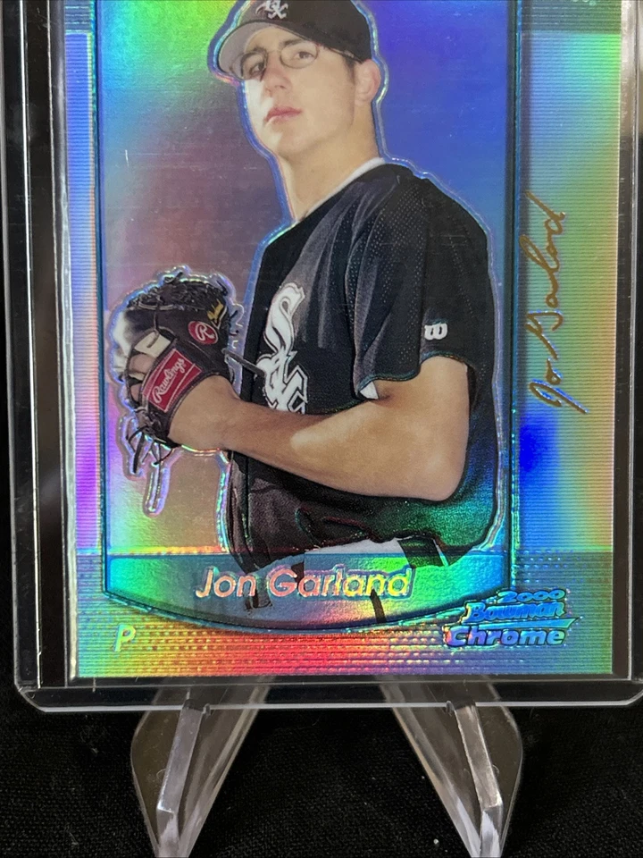 Bowman Chrome Refractor Jon Garland #340 2000/tarjeta de novato/parece como nueva Foto 3 de 4