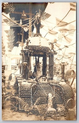 California?~CItrus Orange Show~Parade Float~Kewpie On Front~Patriotic~c1915 RPPC