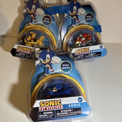 Set Of 3 Sonic The Hedgehog Tails Knuckles Racing Diecast Collectible Car NKOK